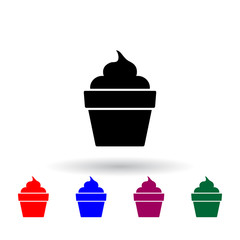 ice cream in a glass multi color icon. Elements of ice cream set. Simple icon for websites, web design, mobile app, info graphics