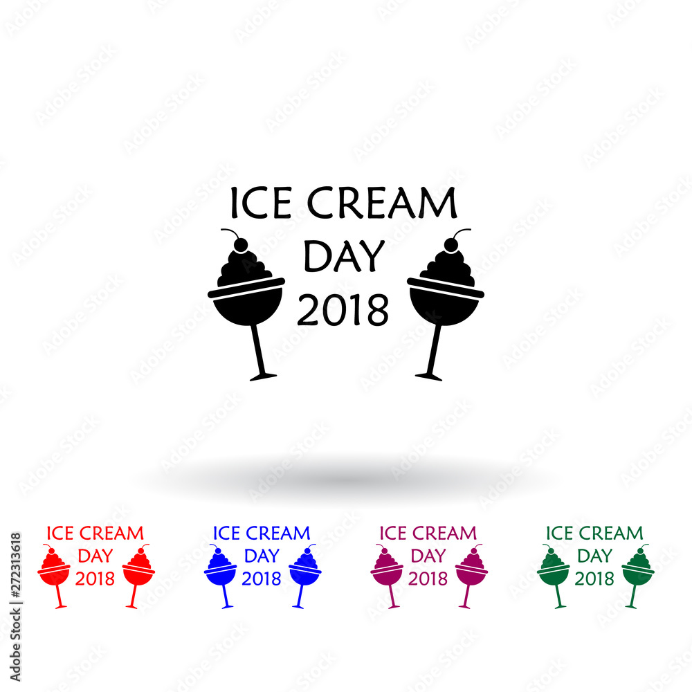 Poster day of the ice multi color icon. elements of ice cream set. simple icon for websites, web design, mo