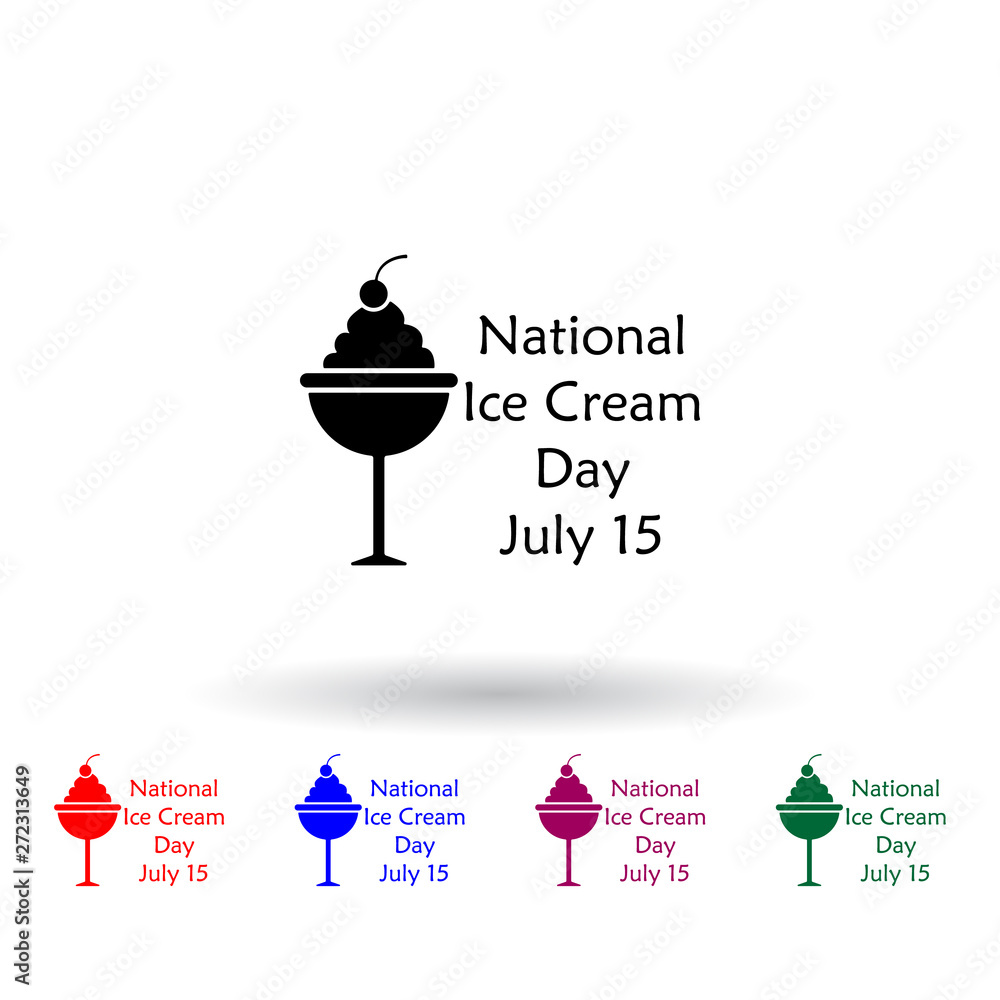 Poster day of the ice multi color icon. elements of ice cream set. simple icon for websites, web design, mo