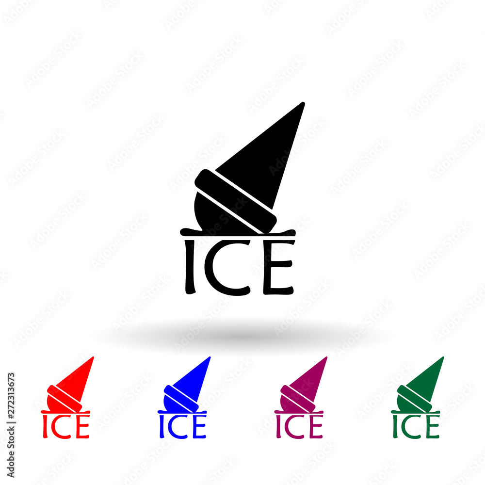Aufkleber logo of the multi color icon. elements of ice cream set. simple icon for websites, web design, mobil