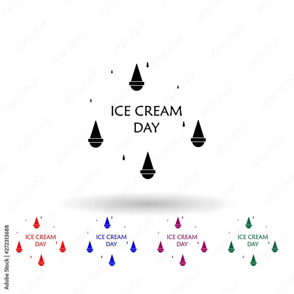 Poster day of the ice multi color icon. elements of ice cream set. simple icon for websites, web design, mo