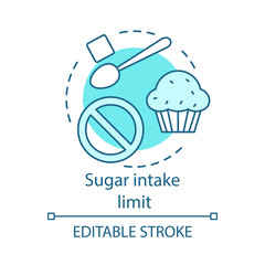 Sugar intake limit concept icon