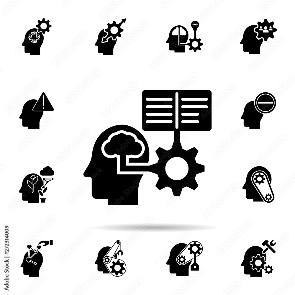 Poster memorize in mind icon. universal set of human mind for website design and development, app developme