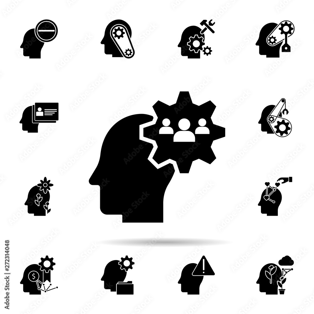 Poster interaction in mind icon. universal set of human mind for website design and development, app develo