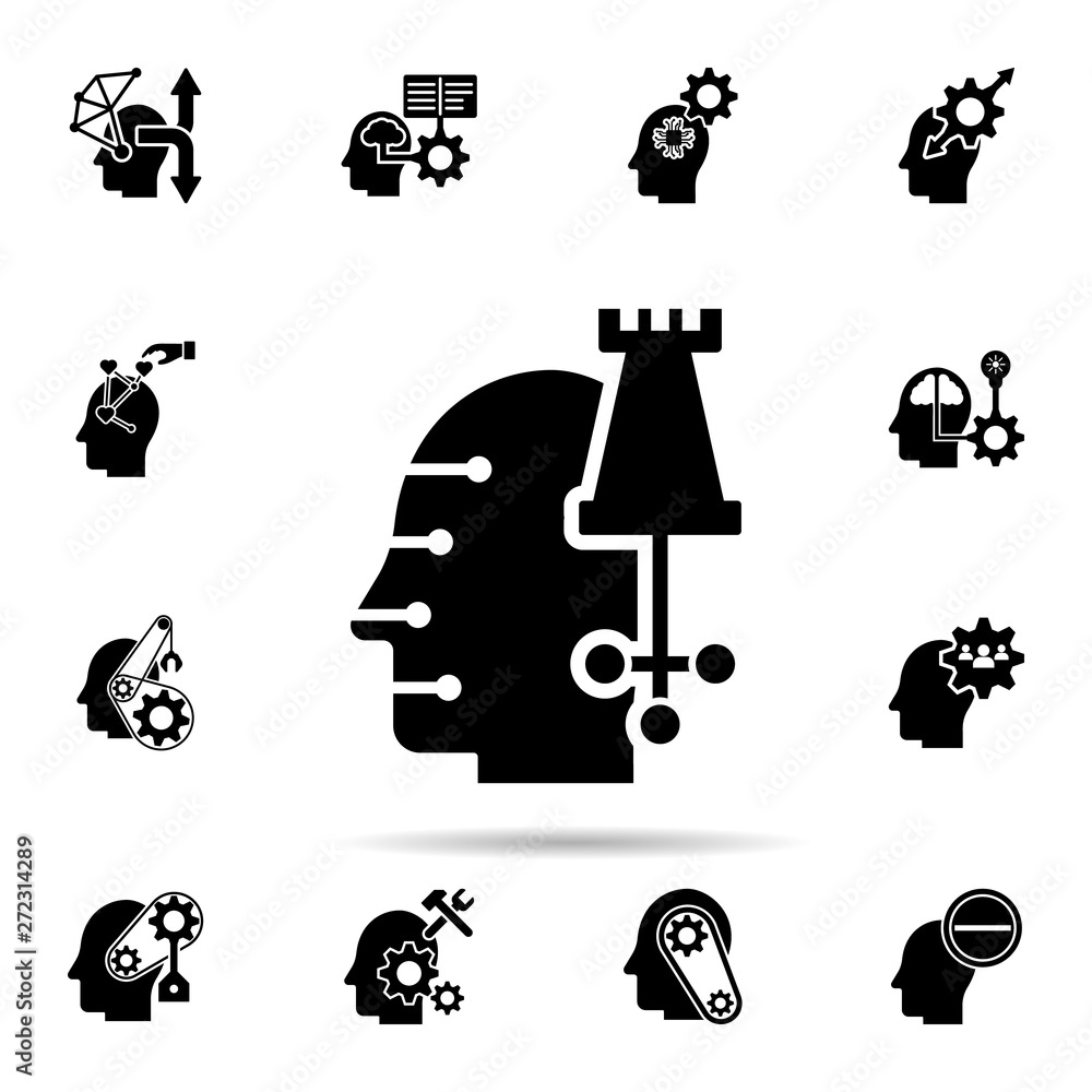 Poster strategy in mind icon. universal set of human mind for website design and development, app developme