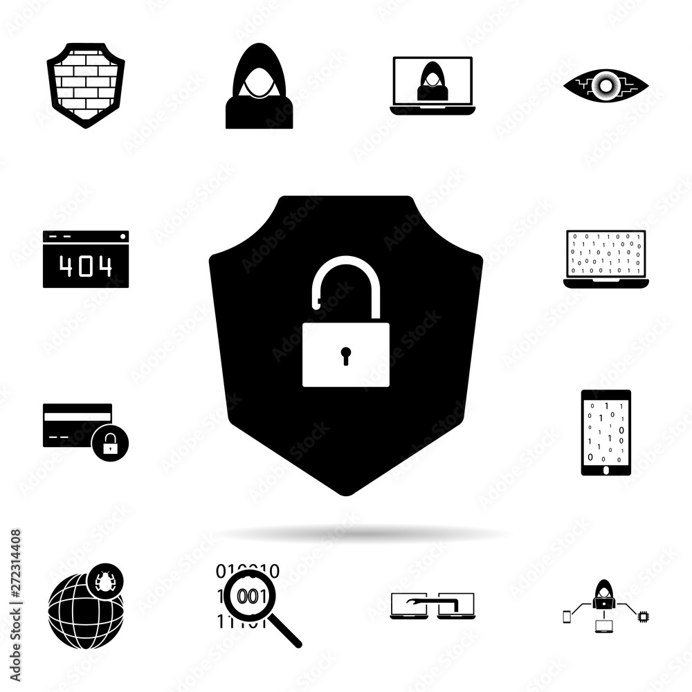 Poster padlock icon. universal set of hacker for website design and development, app development