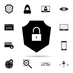 padlock icon. Universal set of hacker for website design and development, app development