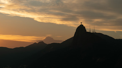 Christ the Redeemer on the sunset