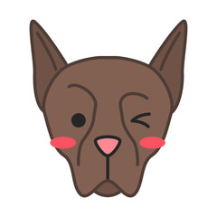Doberman cute kawaii vector character