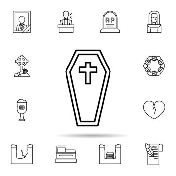 funeral, coffin icon. Universal set of funeral for website design and development, app development