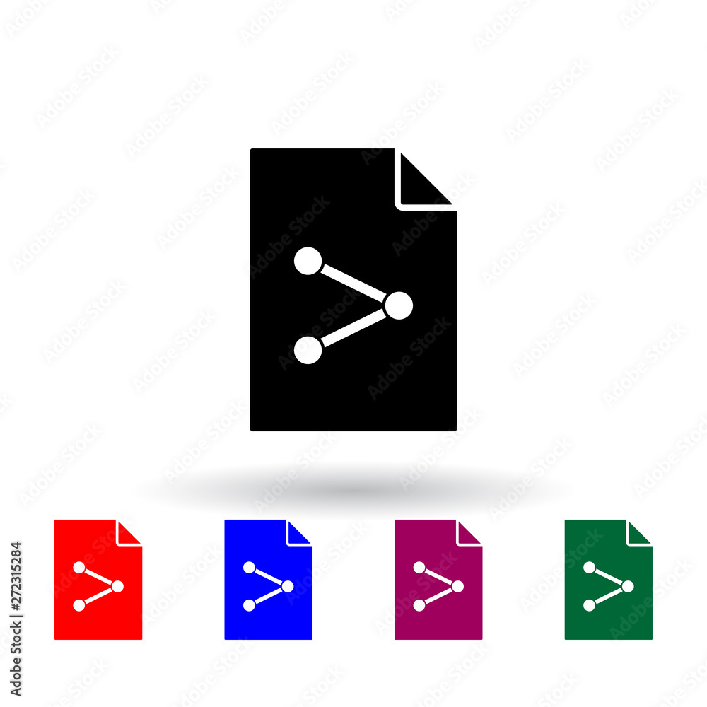Poster communications on document multi color icon. elements of file and documents set. simple icon for web