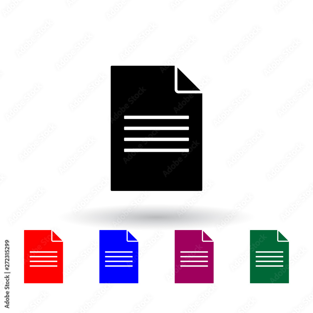 Poster strips on document multi color icon. elements of file and documents set. simple icon for websites, w