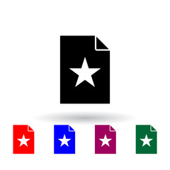 star on document multi color icon. Elements of file and documents set. Simple icon for websites, web design, mobile app, info graphics