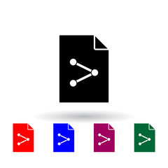 communications on document multi color icon. Elements of file and documents set. Simple icon for websites, web design, mobile app, info graphics