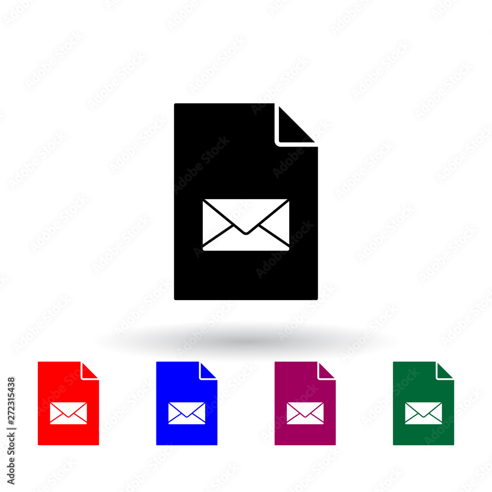 Poster the envelope on document multi color icon. elements of file and documents set. simple icon for websi