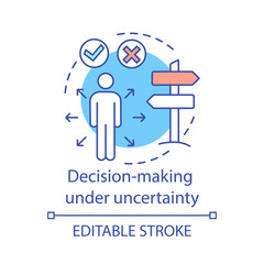 Decision-making under uncertainty concept icon