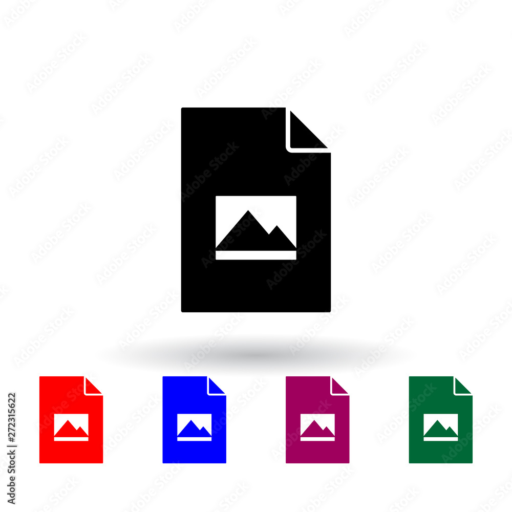 Poster landscape on document multi color icon. elements of file and documents set. simple icon for websites