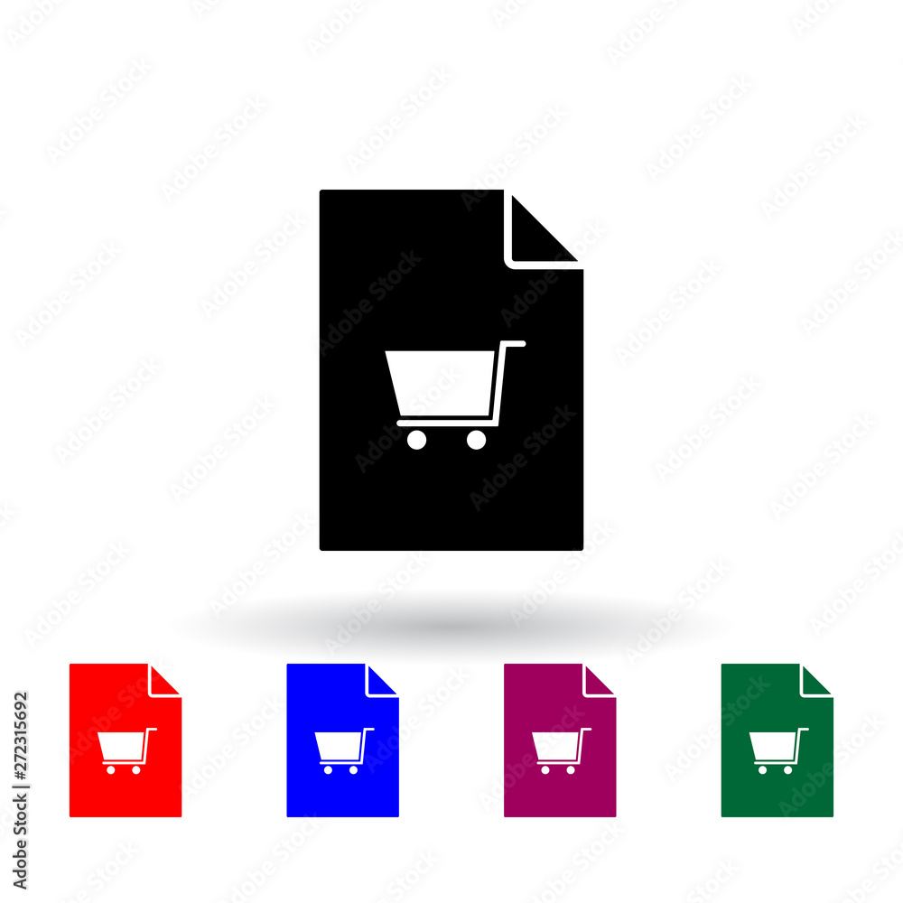 Poster truck on document multi color icon. elements of file and documents set. simple icon for websites, we