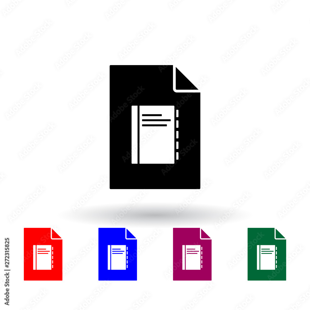 Poster notebook on document multi color icon. elements of file and documents set. simple icon for websites,