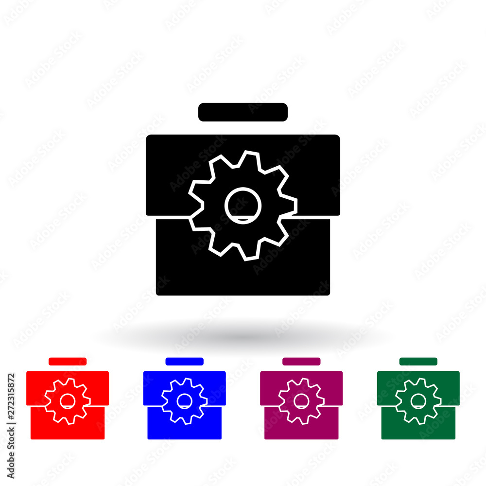 Poster box with tools multi color icon. elements of engineering set. simple icon for websites, web design, 
