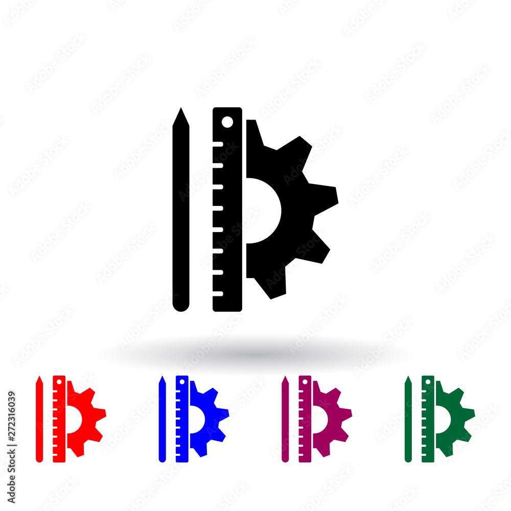 Poster engineer tools multi color icon. elements of engineering set. simple icon for websites, web design, 