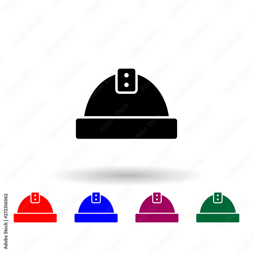 Poster engineer's helmet multi color icon. elements of engineering set. simple icon for websites, web desig