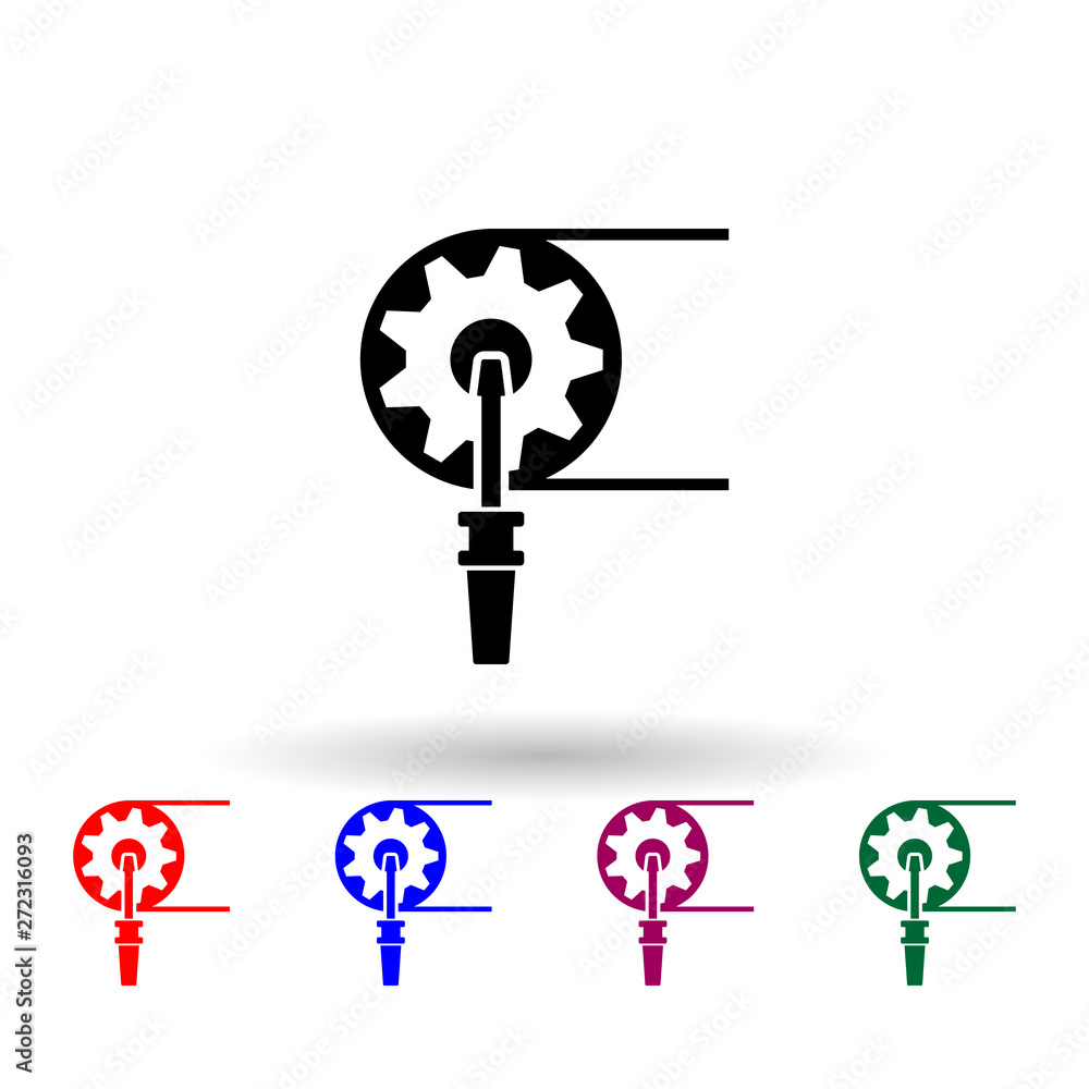 Poster mechanism and screwdriver multi color icon. elements of engineering set. simple icon for websites, w