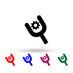 spanner and gear multi color icon. Elements of engineering set. Simple icon for websites, web design, mobile app, info graphics