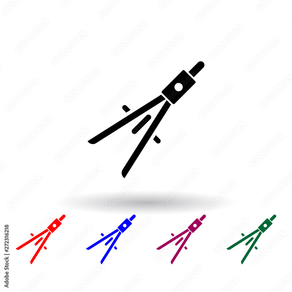 Poster compass multi color icon. elements of engineering set. simple icon for websites, web design, mobile 