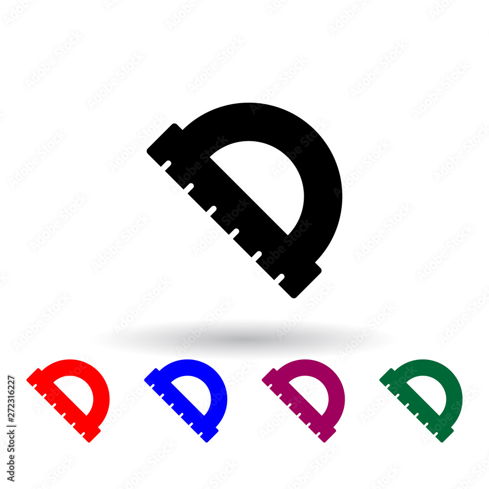 Poster protractor multi color icon. elements of engineering set. simple icon for websites, web design, mobi