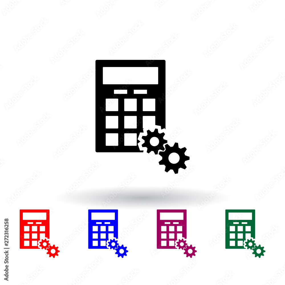 Poster computational mechanism multi color icon. elements of engineering set. simple icon for websites, web