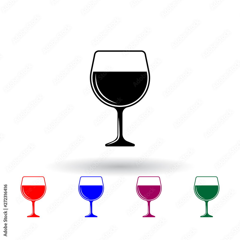 Poster a glass of cognac multi color icon. elements of drink set. simple icon for websites, web design, mob