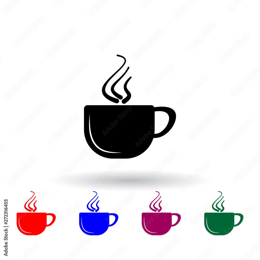 Poster a cup of coffee multi color icon. elements of drink set. simple icon for websites, web design, mobil