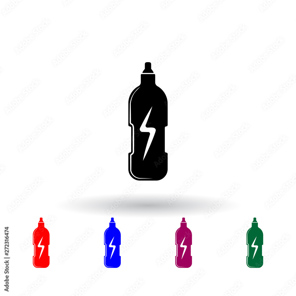Poster energy juice in a bottle multi color icon. elements of drink set. simple icon for websites, web desi