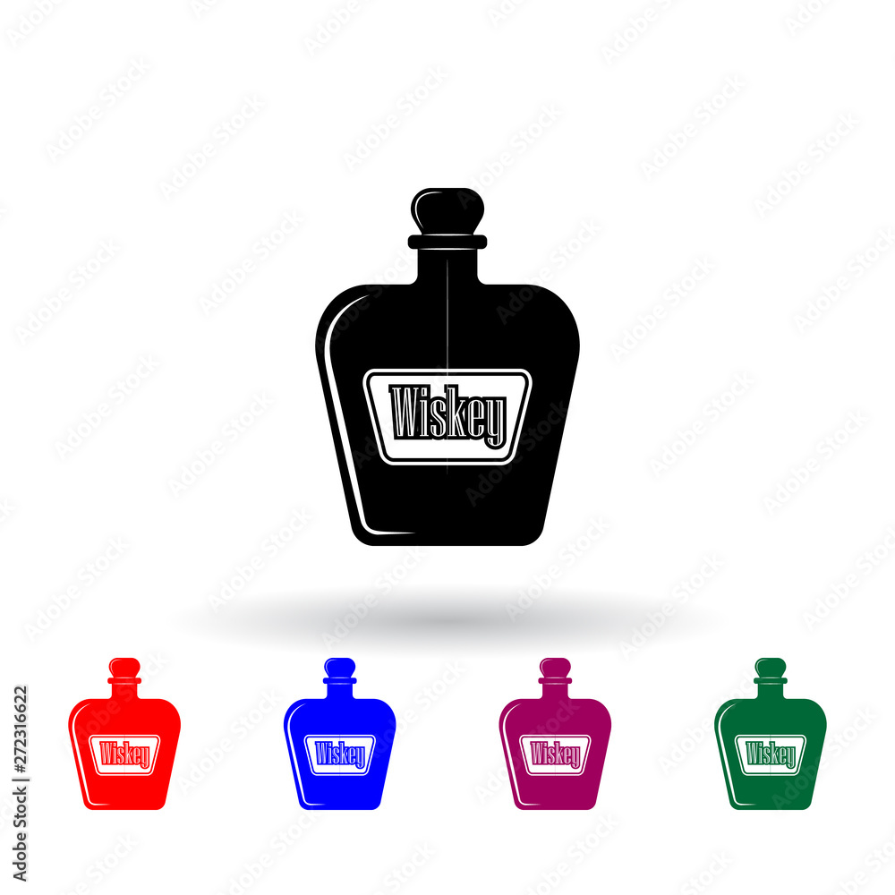 Aufkleber whiskey bottle multi color icon. elements of drink set. simple icon for websites, web design, mobile