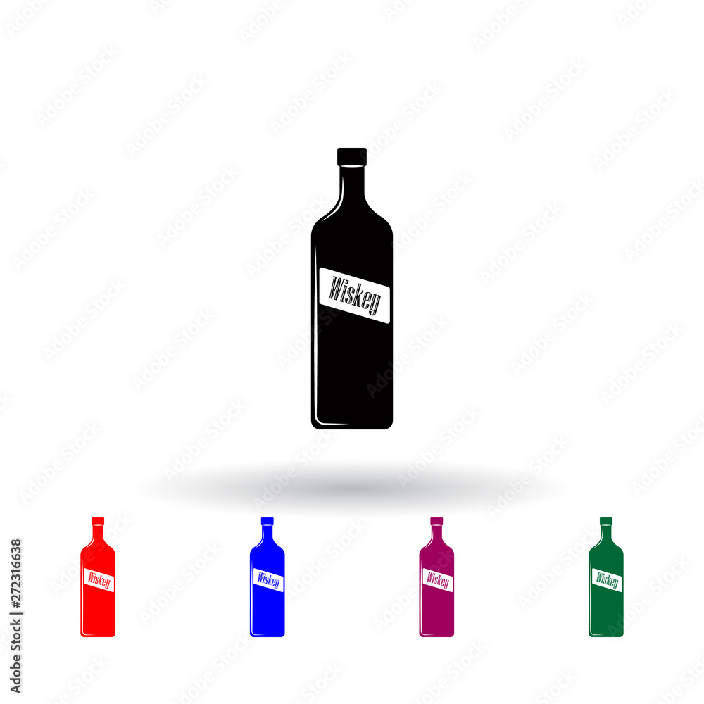 Aufkleber whiskey bottle multi color icon. elements of drink set. simple icon for websites, web design, mobile