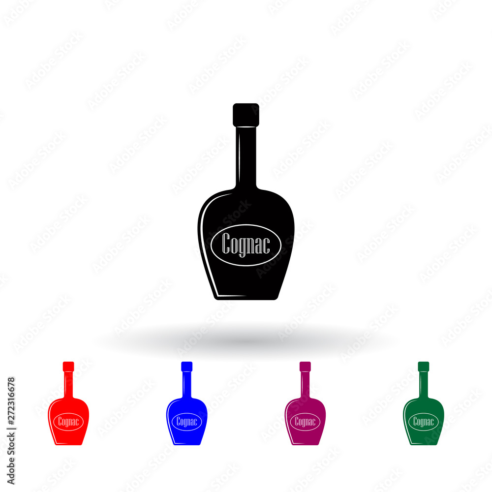 Aufkleber bottle of cognac multi color icon. elements of drink set. simple icon for websites, web design, mobi