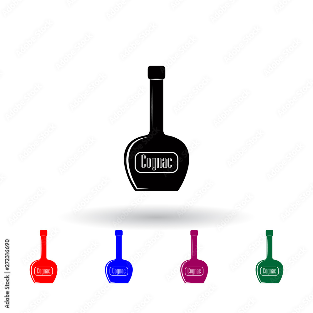 Aufkleber bottle of cognac multi color icon. elements of drink set. simple icon for websites, web design, mobi
