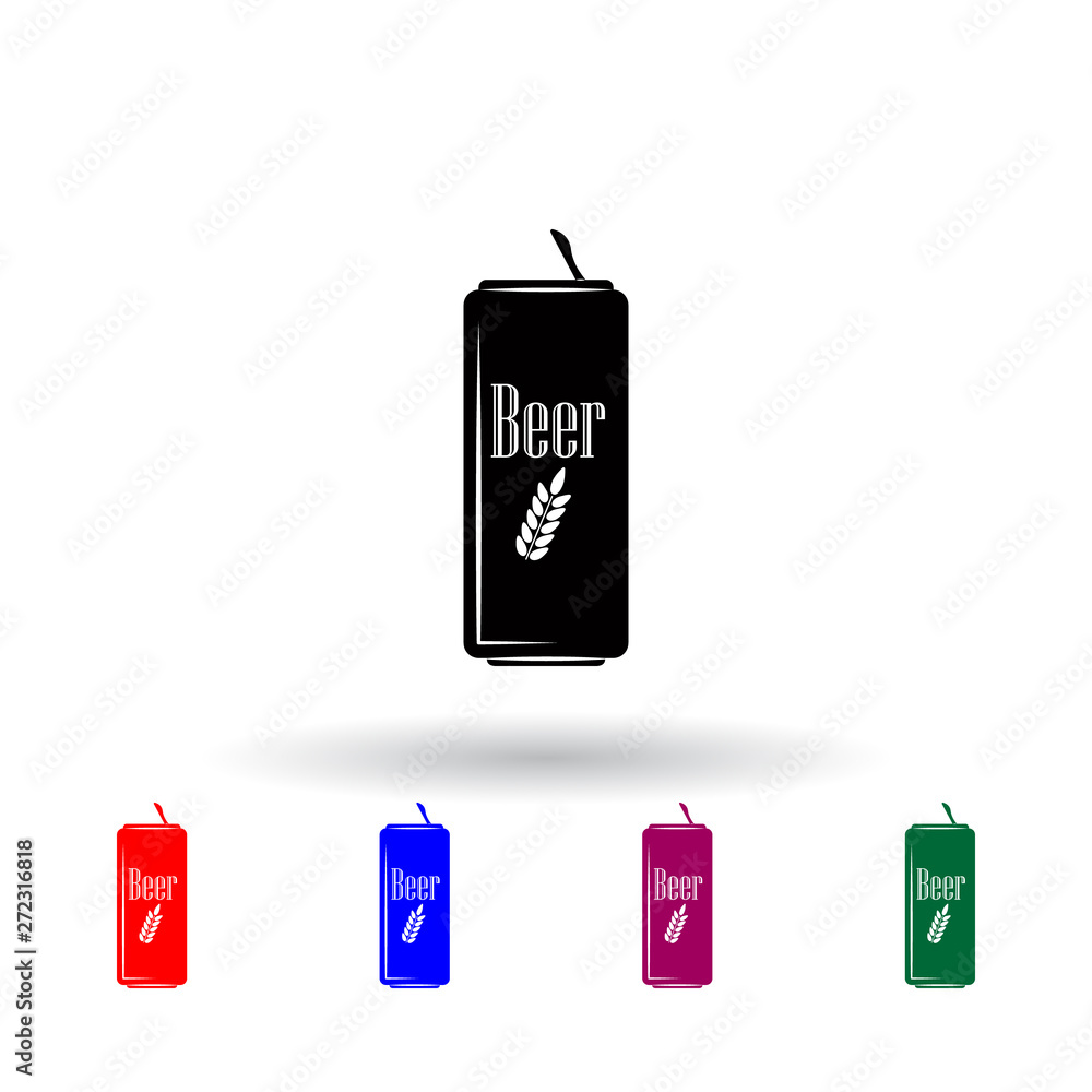 Poster beer in a metal jar multi color icon. elements of drink set. simple icon for websites, web design, m