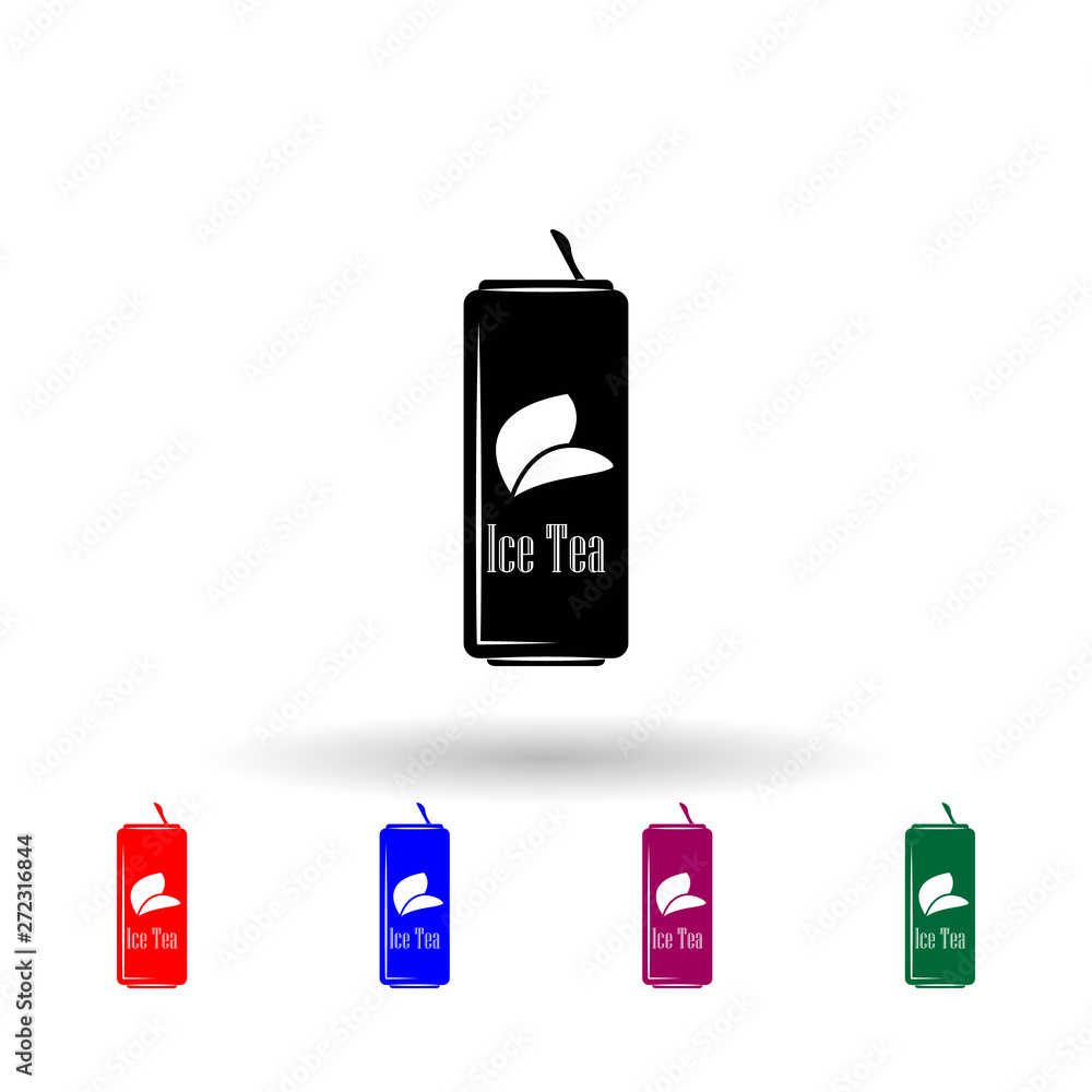 Poster cold tea in a jar multi color icon. elements of drink set. simple icon for websites, web design, mob