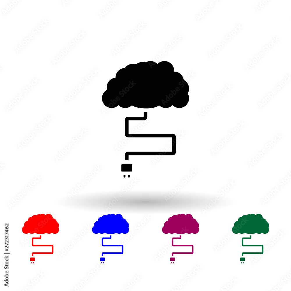 Poster getting information from the cloud multi color icon. elements of concentration set. simple icon for 