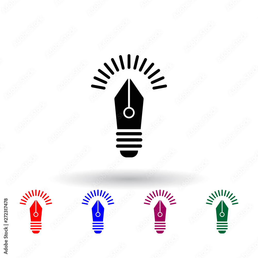 Poster ink pen multi color icon. elements of concentration set. simple icon for websites, web design, mobil