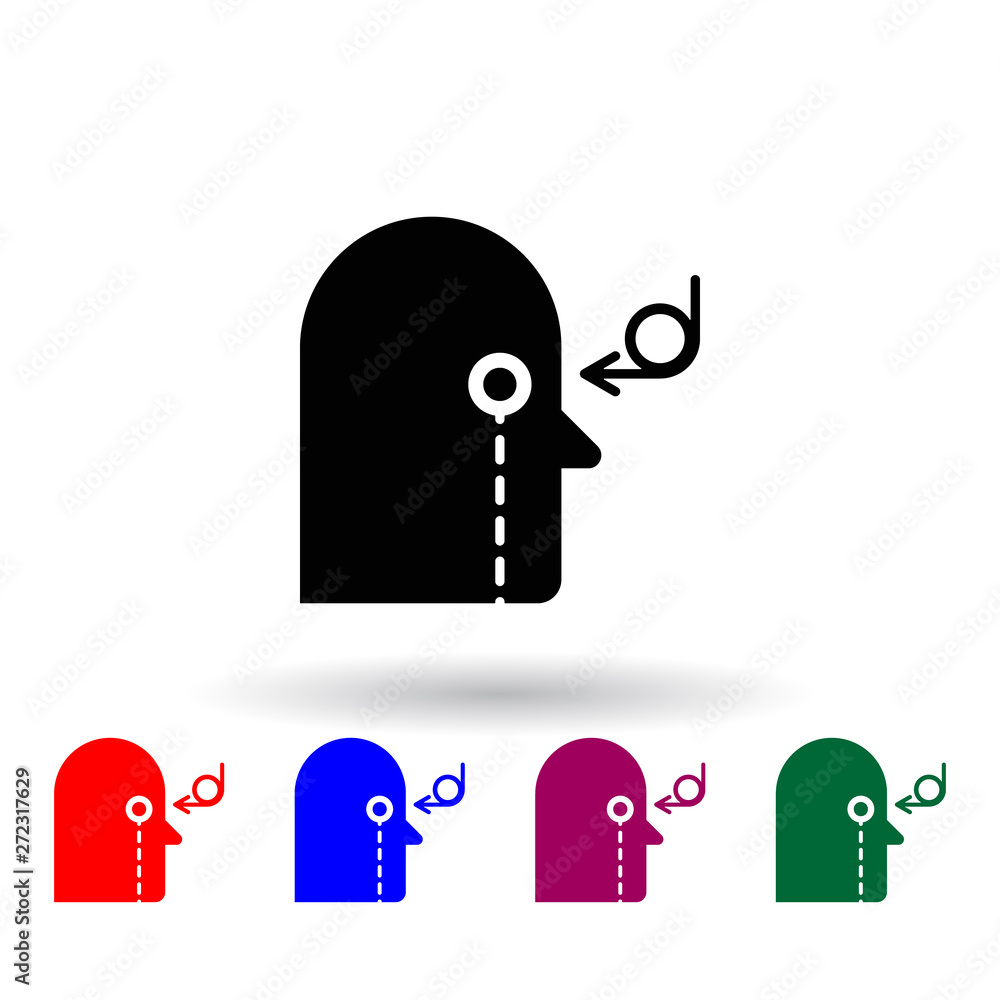 Poster look straight multi color icon. elements of concentration set. simple icon for websites, web design,