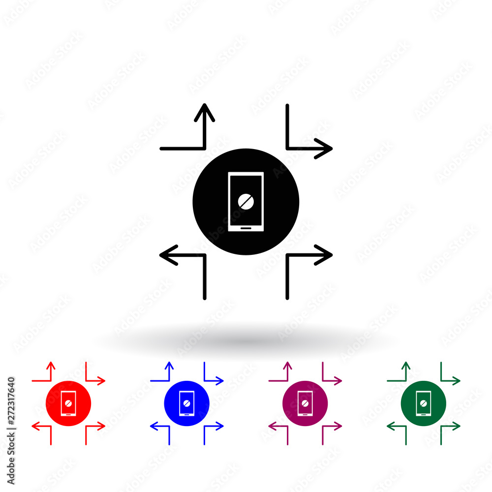 Poster diverges from communication multi color icon. elements of concentration set. simple icon for website