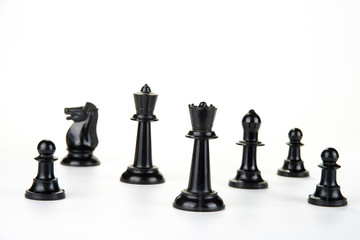 Pieces of chess. Symbol of competition