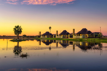 Sunrise above Lapa Lange Game Lodge near Mariental in Namibia