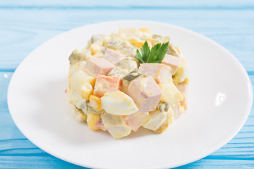 Traditional Mayonnaise Russian salad olivier