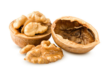 walnut, nut, isolated on white background, clipping path, full depth of field