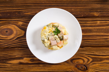 Traditional Mayonnaise Russian salad olivier