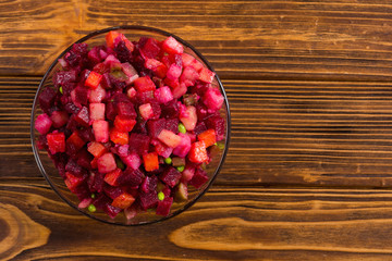 Traditional Russian salad vinaigrette